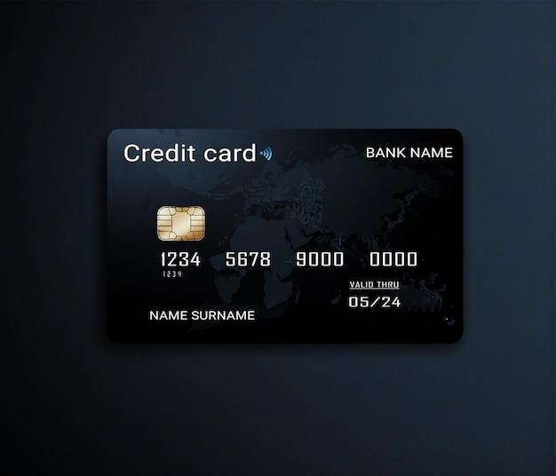 Carta di credito nera vettoriale gratuita