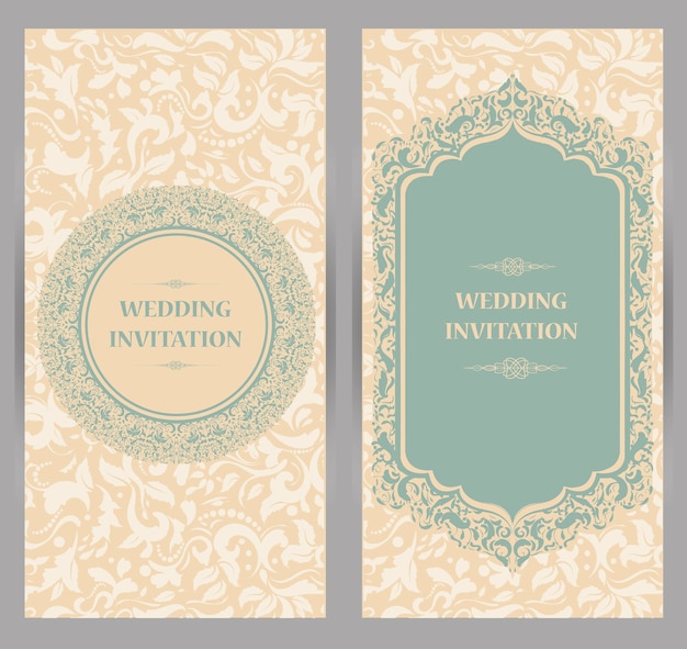 Carta di invito matrimonio vintage con motivo Mandala