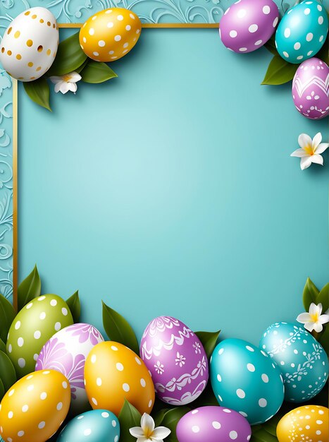 carta di Pasqua con uova modello di carta di pasqua minimalista felicità carta di pascua copyspace di pasqua