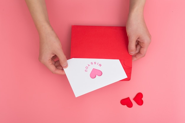 Carta di San Valentino con il cuore