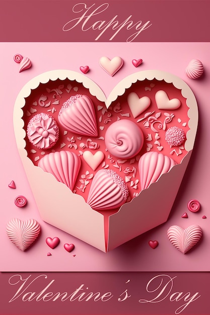 Carta di San Valentino romantica busta con messaggio d'amore AI generativa