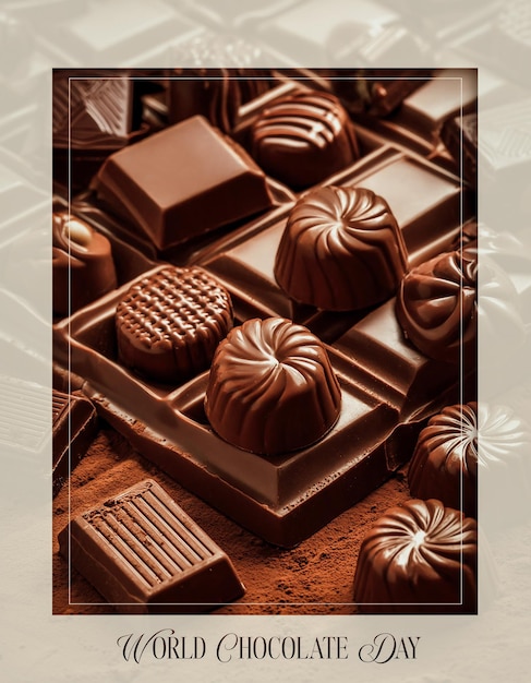 carta di sfondo di cioccolato poster A4 stampabile giornata mondiale della cioccolata