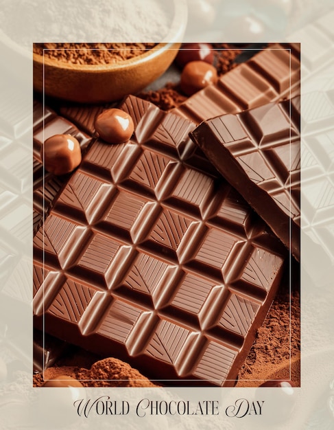 carta di sfondo di cioccolato poster A4 stampabile giornata mondiale della cioccolata