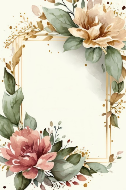 Carta di sfondo dolce Collezione di cornici floreali con spruzzi di acquerello illustrazione