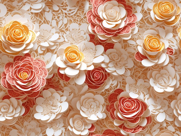 Carta fotografica eleganti fiori di colori pastello