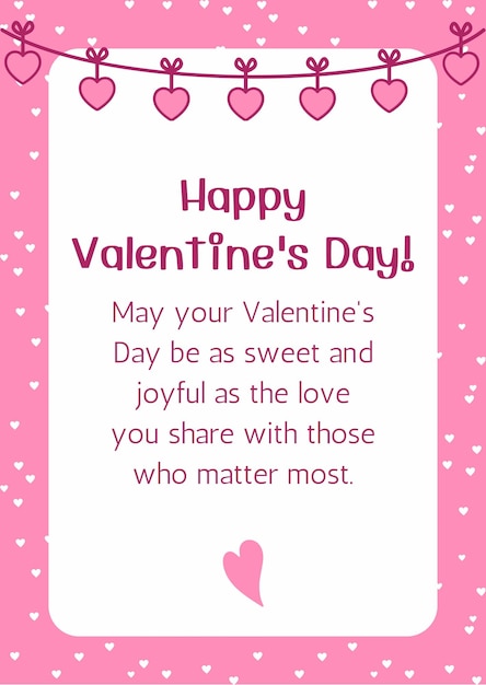 Carta illustrativa di Happy Pink Valentine39s Day 18