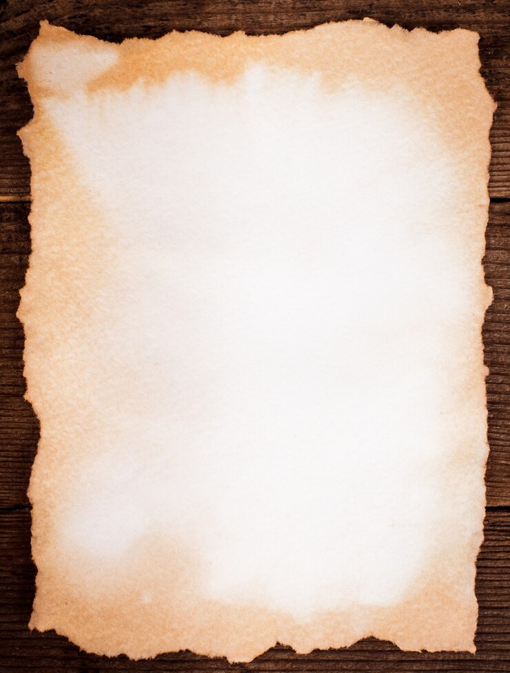Foto carta invecchiata vuota sullo sfondo di legno