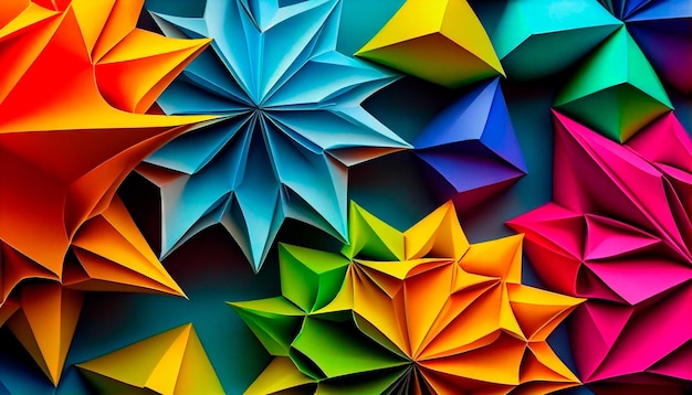 Carta origami colorata come sfondo astratto Ai generativa