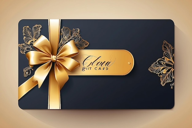 Carta regalo con Golden Title Vector Mockup con segnaposto