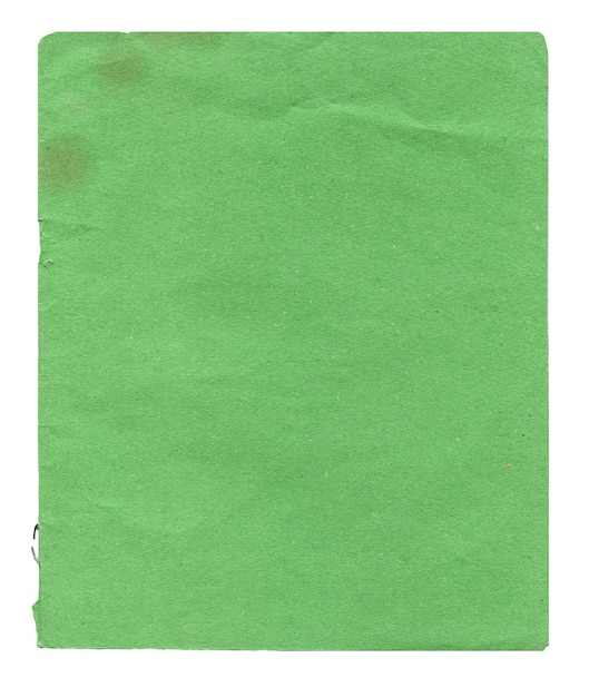 Carta riciclata verde isolata su bianco