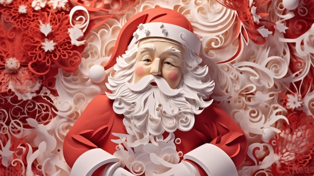 carta tagliata arte babbo natale