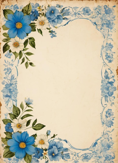 Carta vintage con sfondo di fiori per il testo