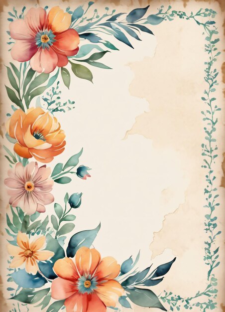 Carta vintage con sfondo di fiori per il testo