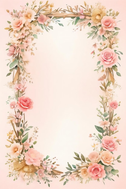 Carta vintage per scrapbooking con cornici di fiori e farfalle