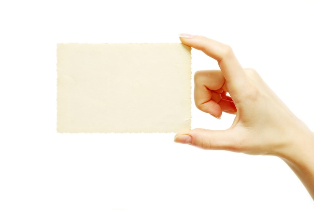 Carta vuota in una mano