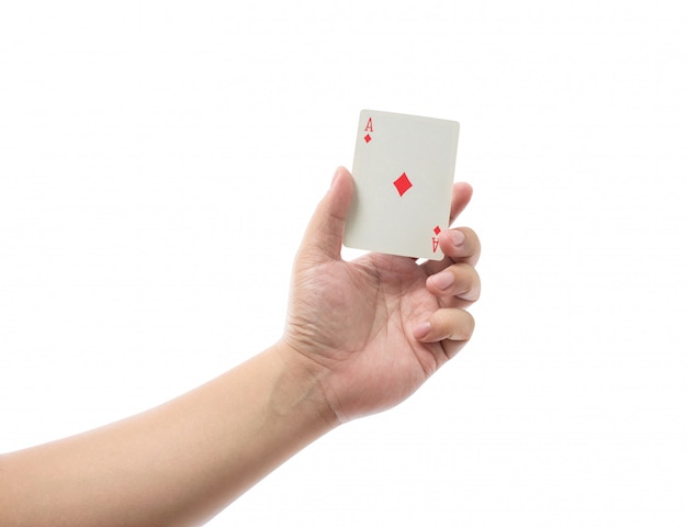 Carte da gioco a disposizione isolate su fondo bianco