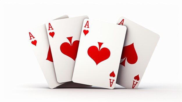 Carte da poker Royal Flush isolate su sfondo bianco