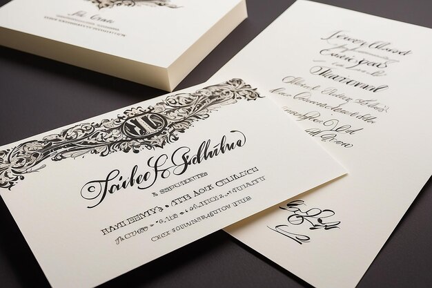 Carte da visita raffinate con accenti di calligrafia elegante