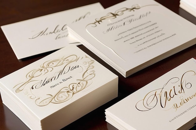 Carte da visita raffinate con accenti di calligrafia elegante