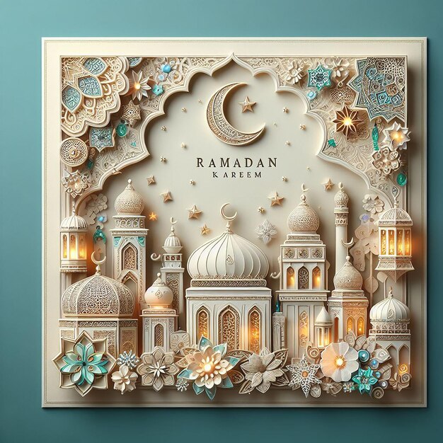 Carte decorativa della festa del Ramadan kareem