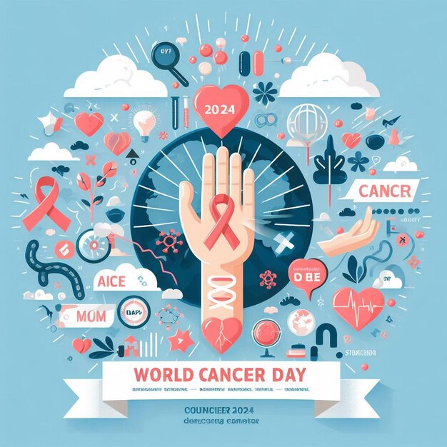 Cartella del mese nazionale di prevenzione del cancro Febbraio Vettore