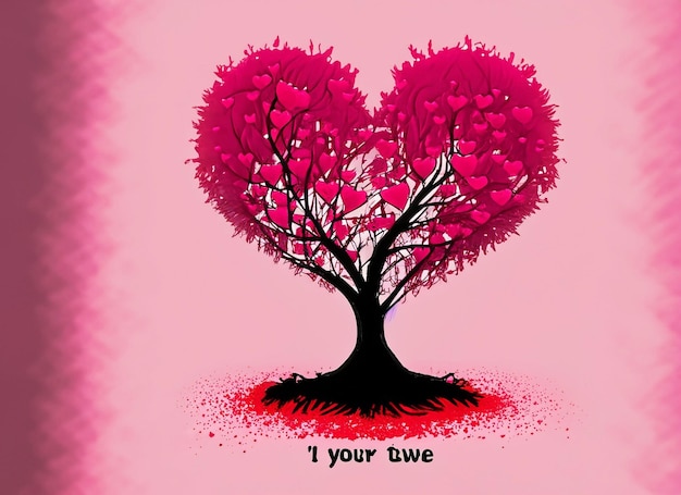 cartella dell'albero d'amore per il giorno di San Valentino