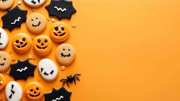 Cartella di auguri di Halloween copia spazio isolato su sfondo giallo