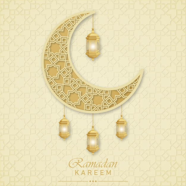 Cartella di auguri o modello di sfondo di Ramadan kareem