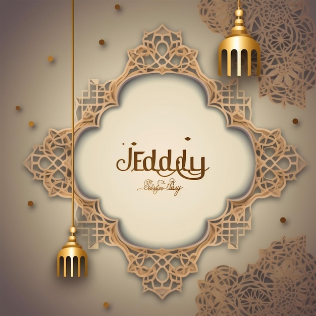 Cartella di auguri per l'Eid Mubarak con un design elegante