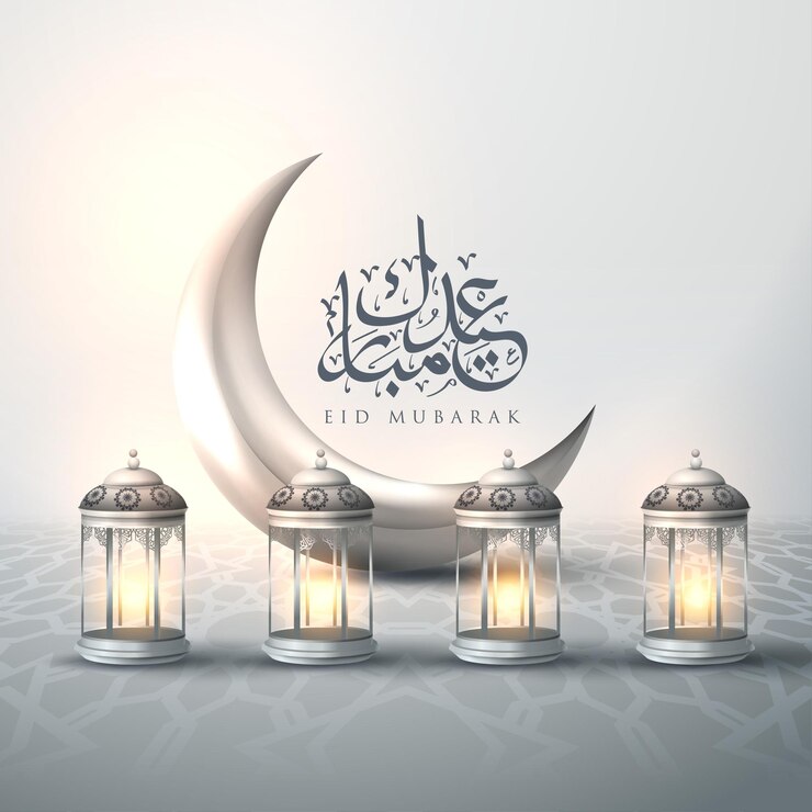 Foto cartella di auguri per l'eid mubarak la scrittura araba significa eid mubarak
