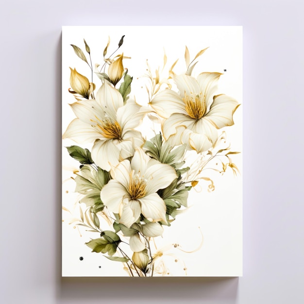 Cartella nuziale floreale illustrazione ad acquerello