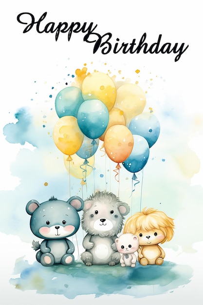 Cartellino di auguri di compleanno per bambini