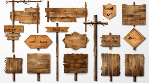 Cartello segnaletico rustico in legno vuoto vuoto