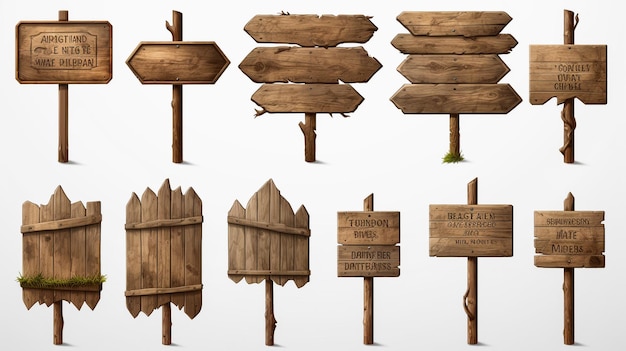 Cartello segnaletico rustico in legno vuoto vuoto