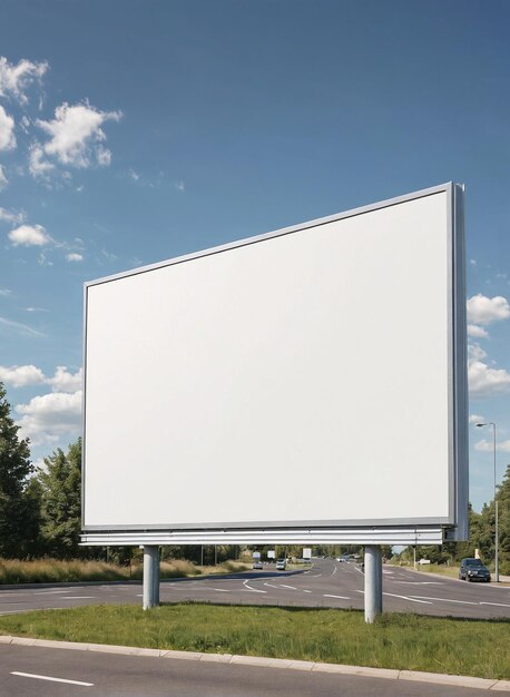 cartellone bianco sulla strada