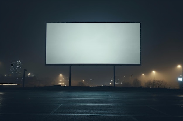 Cartellone vuoto nel traffico notturno