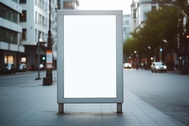 cartelloni pubblicitari verticali con schermo vuoto per cartelloni pubblicitari mockup sono accanto alla strada