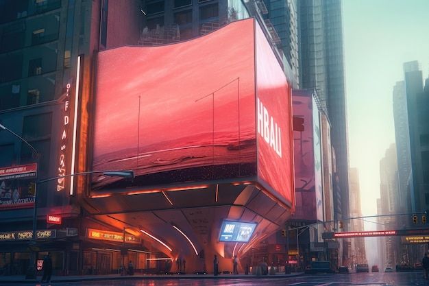 Cartelloni su una scena futuristica della città Concept art con una visione futuristica della pubblicità