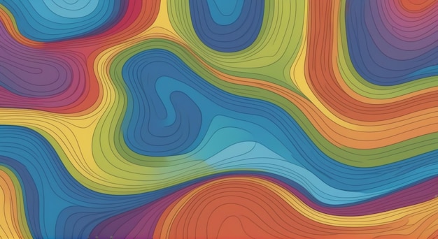 Cartografia contemporanea Linee di colore topografiche moderne Illustrazione di stock di schemi di sfondo