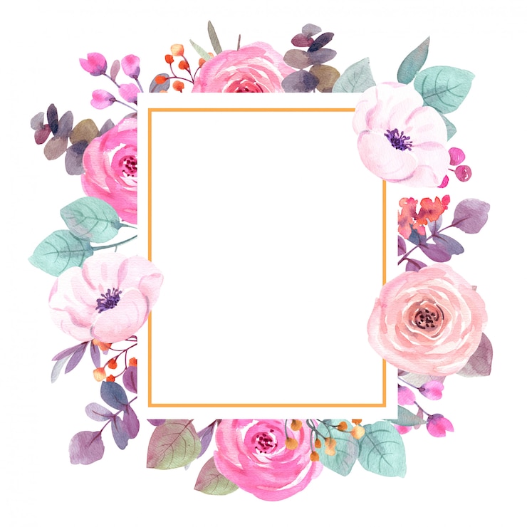 Foto cartolina d'auguri della struttura dei fiori dell'acquerello
