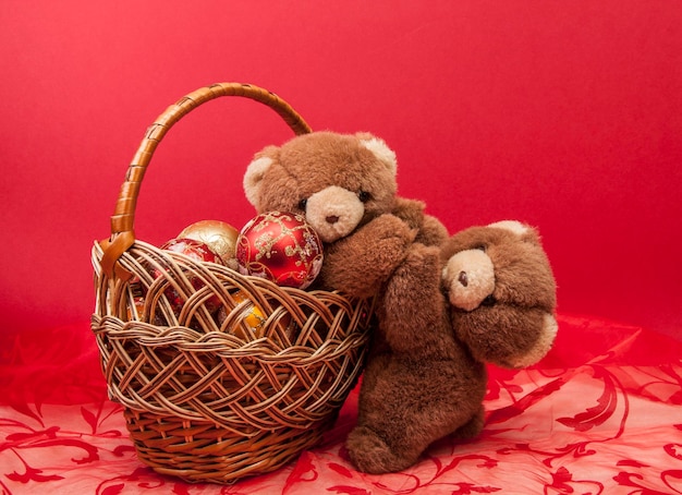 Cartolina d'auguri di Capodanno con orsacchiotto