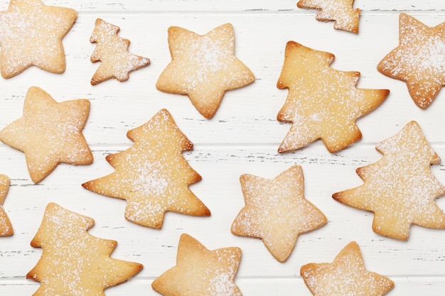 Cartolina d'auguri di Natale con biscotti di pan di zenzero