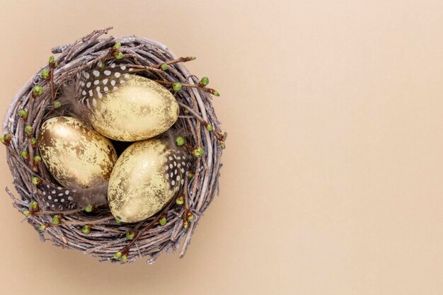 Cartolina d'auguri di Pasqua Uova di Pasqua nel nido