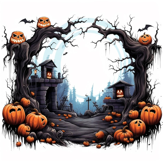 Cartolina di Halloween Sfondo cupo