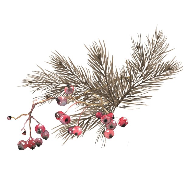 Cartolina di Natale dell'acquerello Campane e fiocchi di neve senza cuciture dell'acquerello