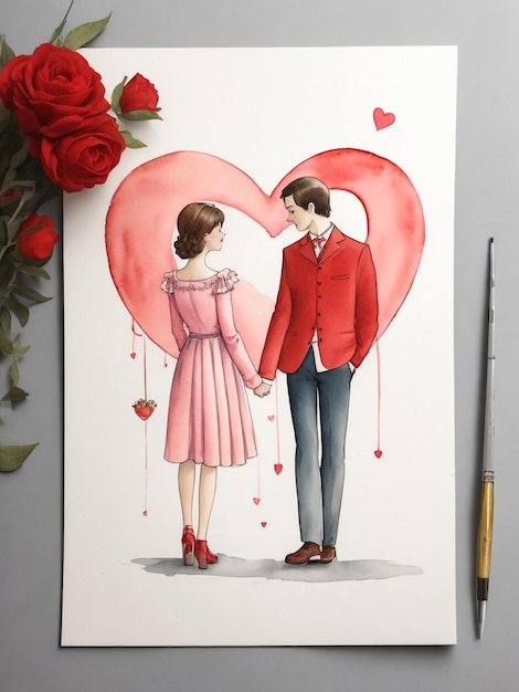 Cartolina di San Valentino, manifesto, invito a nozze.