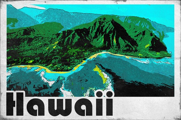 Cartolina di viaggio d'epoca delle Hawaii
