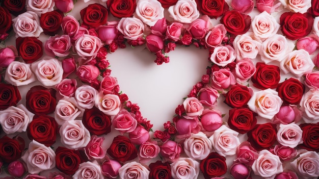 Cartolina romantica con sfondo di rose