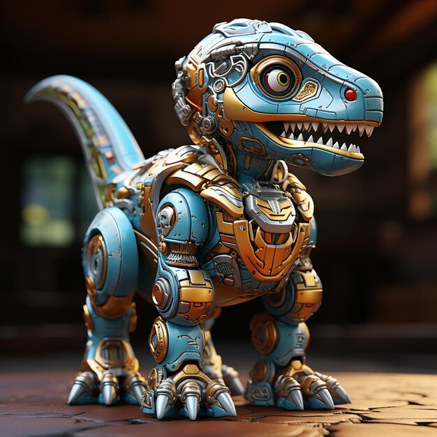 Cartone animato 3D Allosaurus robot