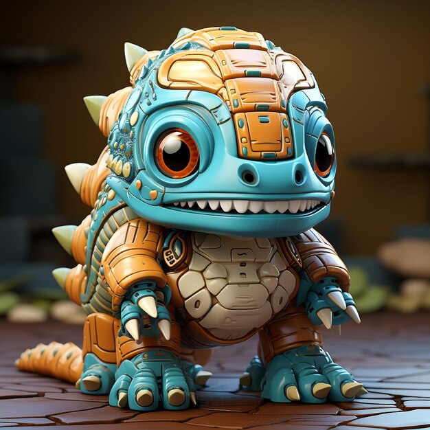 Cartone animato 3D robot Ankylosaurus